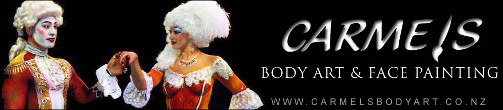 New Zealand body art. Carmel's body art and face painting. Auckland, New Zealand